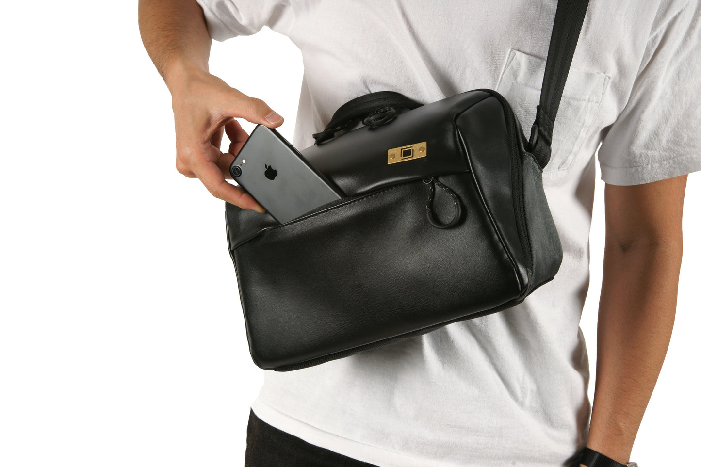 ACAM-BS0003 BKGY, Basalt-Slingtasche, schwarz/grau