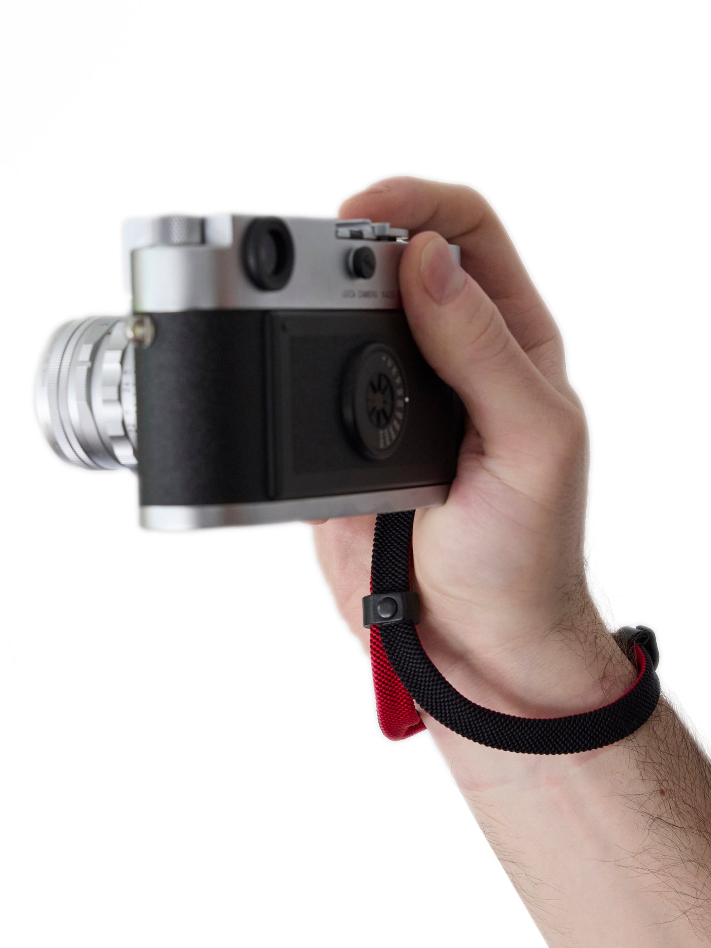 ACAM-313A BKRE, Handschlaufe, aus handgewebter Seide, schwarz-rot