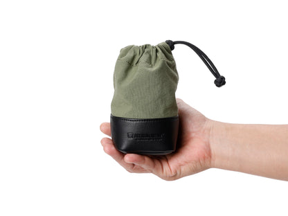 ACAM-LP140, Objektiv-Tasche aus Echtleder und Textilgewebe, Größe M