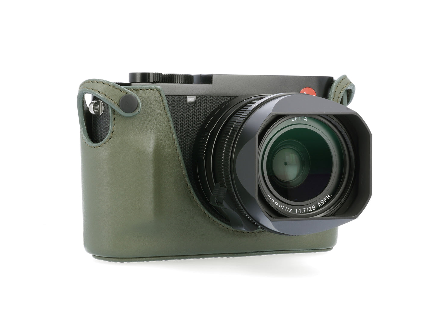 LMB-Q123 BLK, Leder-Halfcase, schwarz