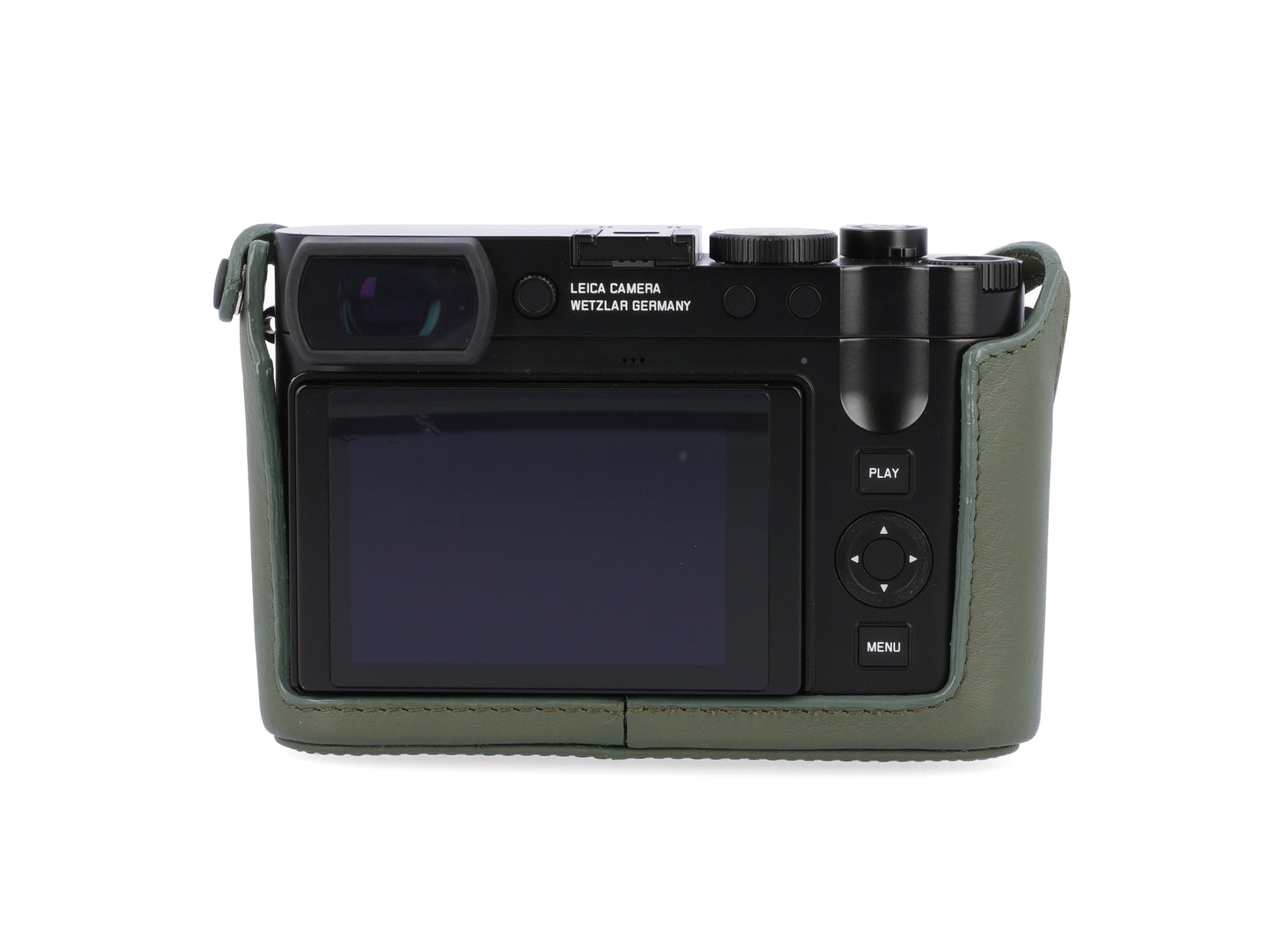 LMB-Q123 BLK, Leder-Halfcase, schwarz