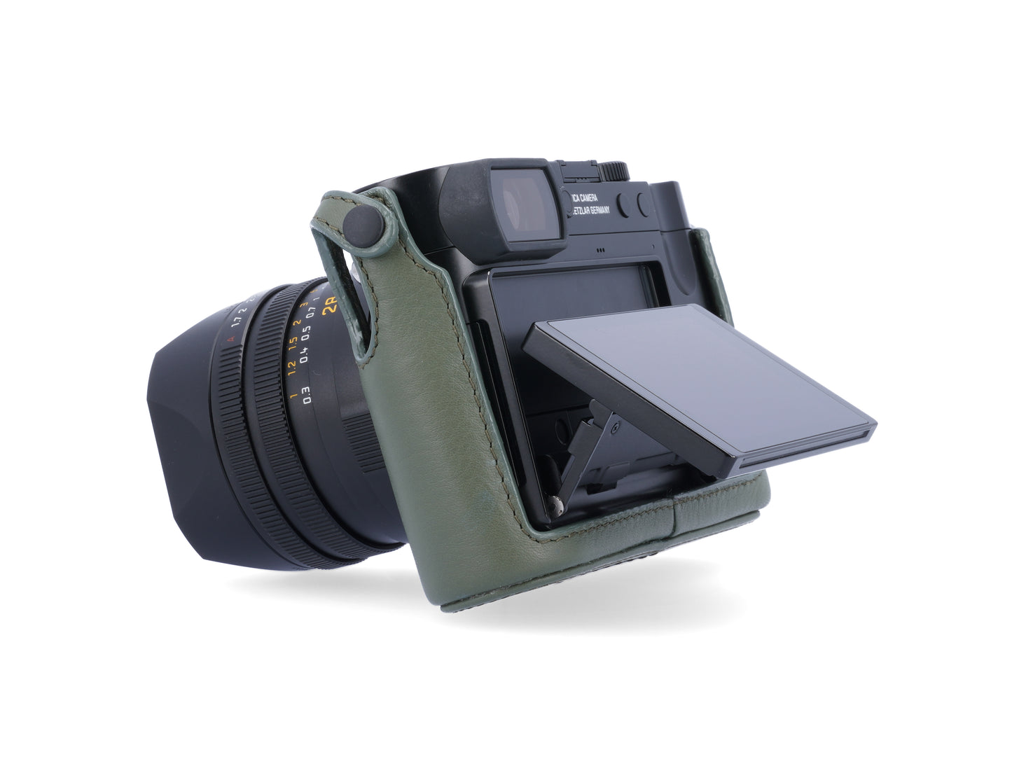 LMB-Q123 BLK, Leder-Halfcase, schwarz