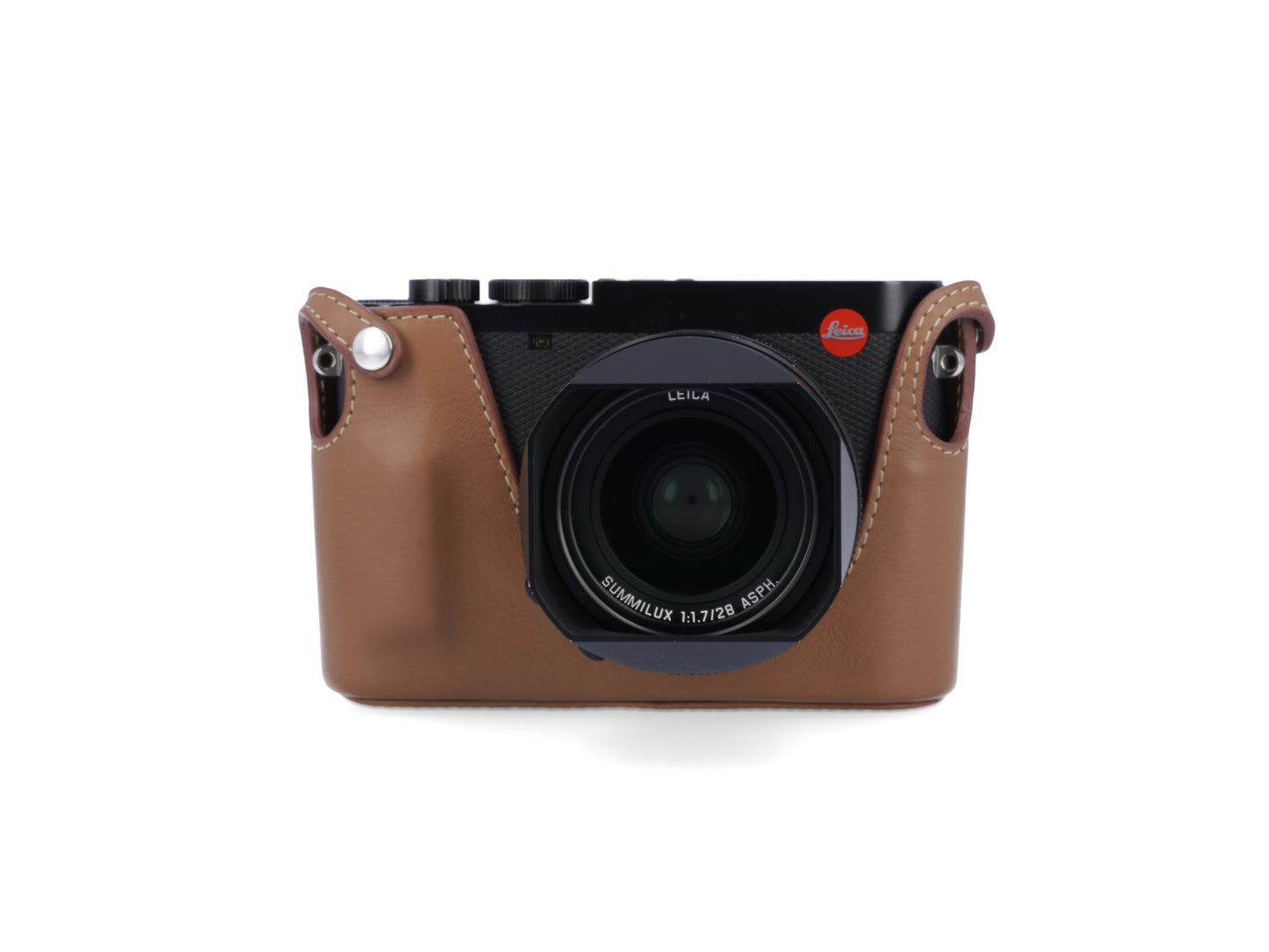 LMB-Q123 BLK, Leder-Halfcase, schwarz