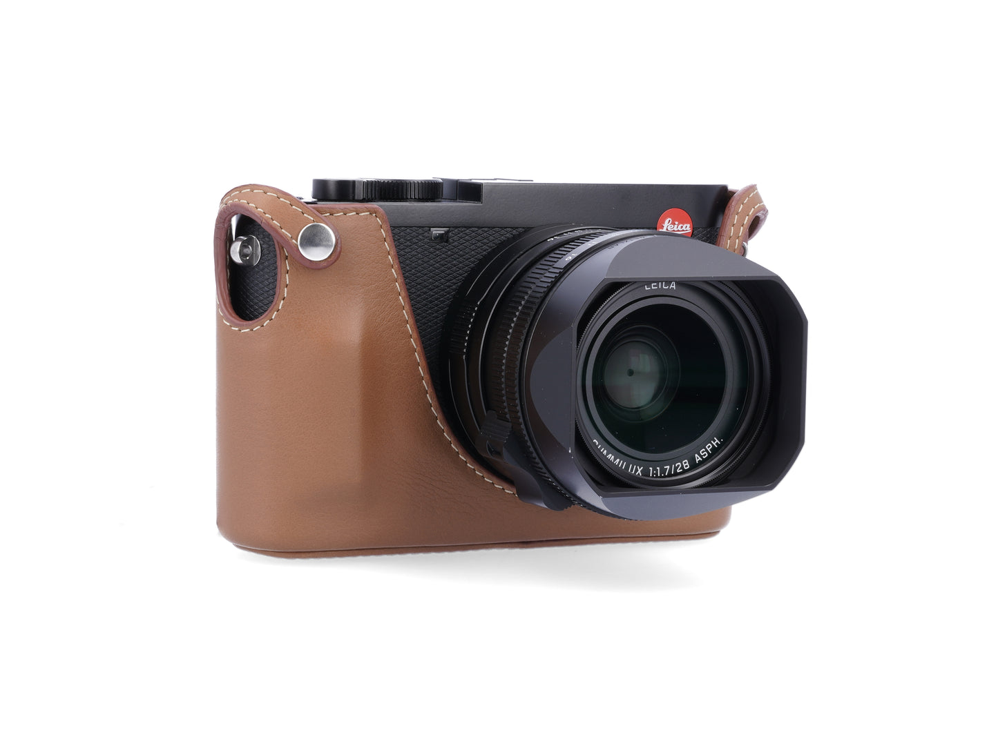 LMB-Q123 BLK, Leder-Halfcase, schwarz