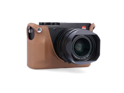 LMB-Q123 BLK, Leder-Halfcase, schwarz