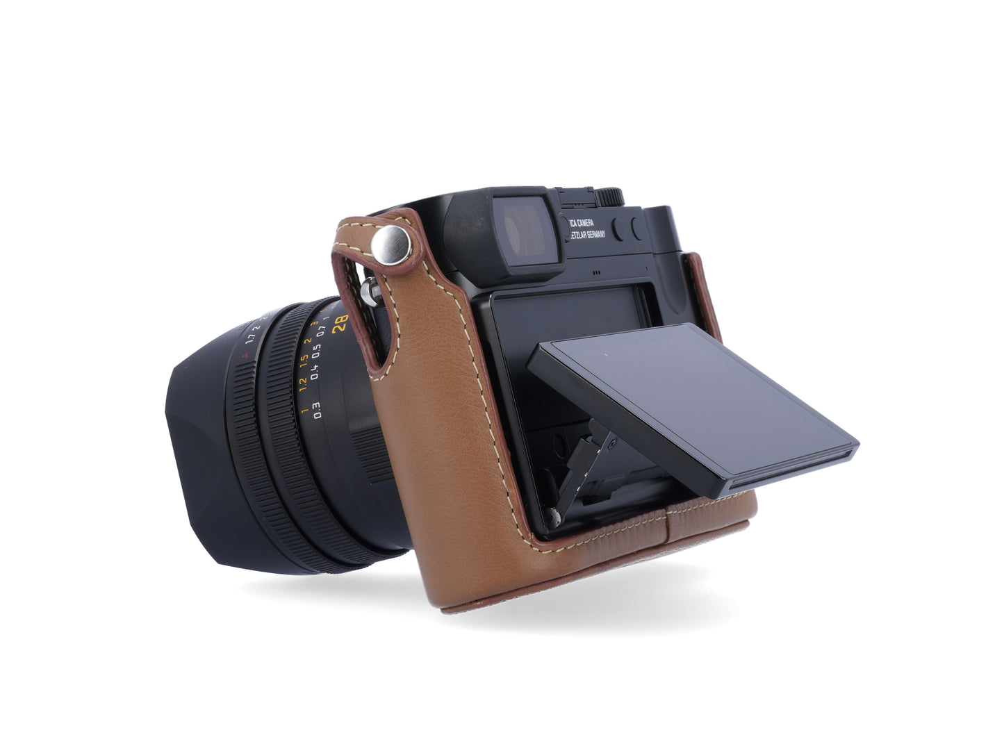 LMB-Q123 BLK, Leder-Halfcase, schwarz