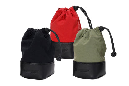 ACAM-LP140, Objektiv-Tasche aus Echtleder und Textilgewebe, Größe M