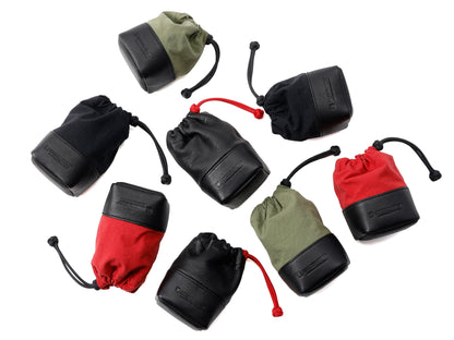 ACAM-LP140, Objektiv-Tasche aus Echtleder und Textilgewebe, Größe M