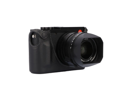 LMB-Q123 BLK, Leder-Halfcase, schwarz