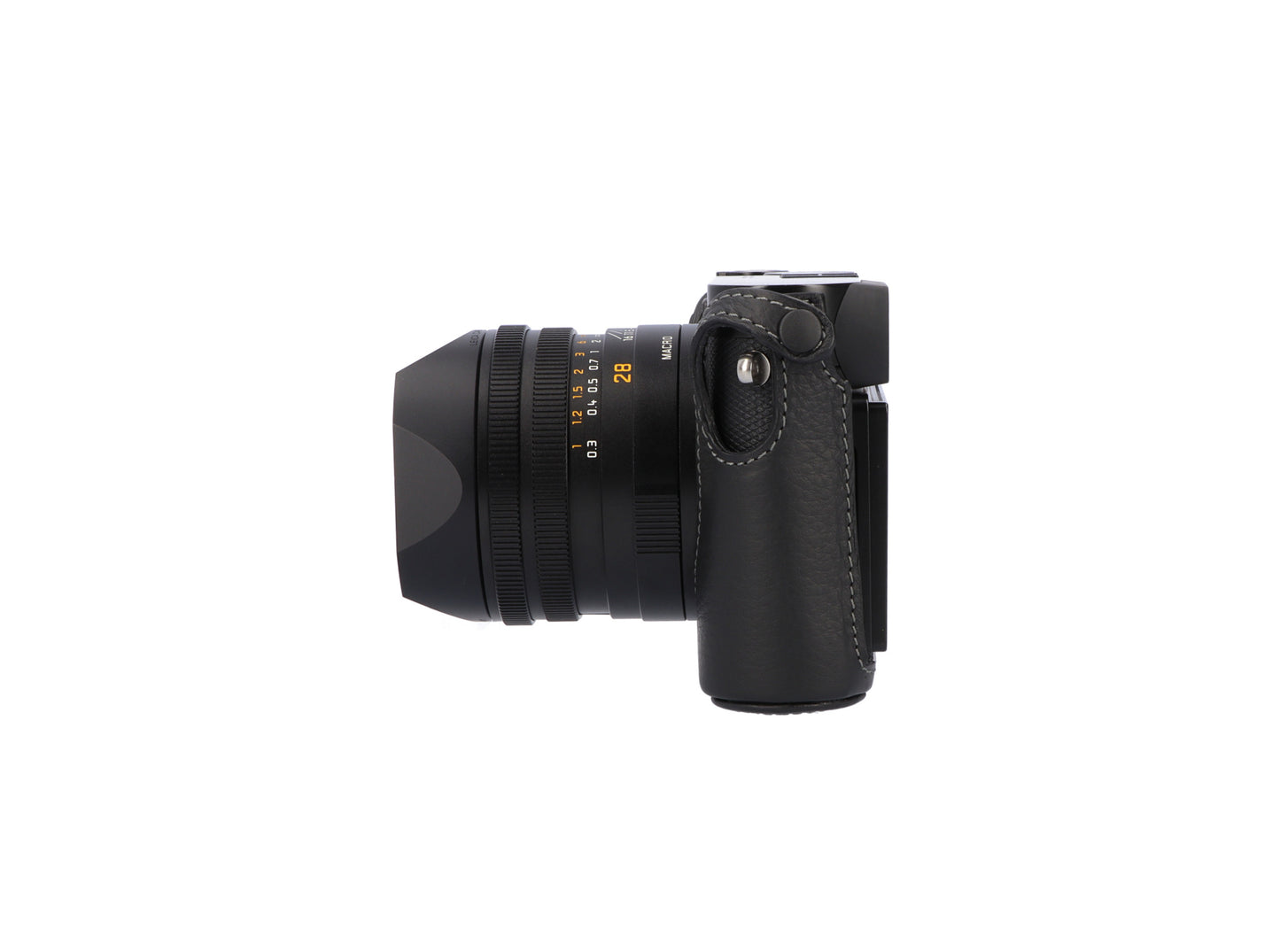 LMB-Q123 BLK, Leder-Halfcase, schwarz