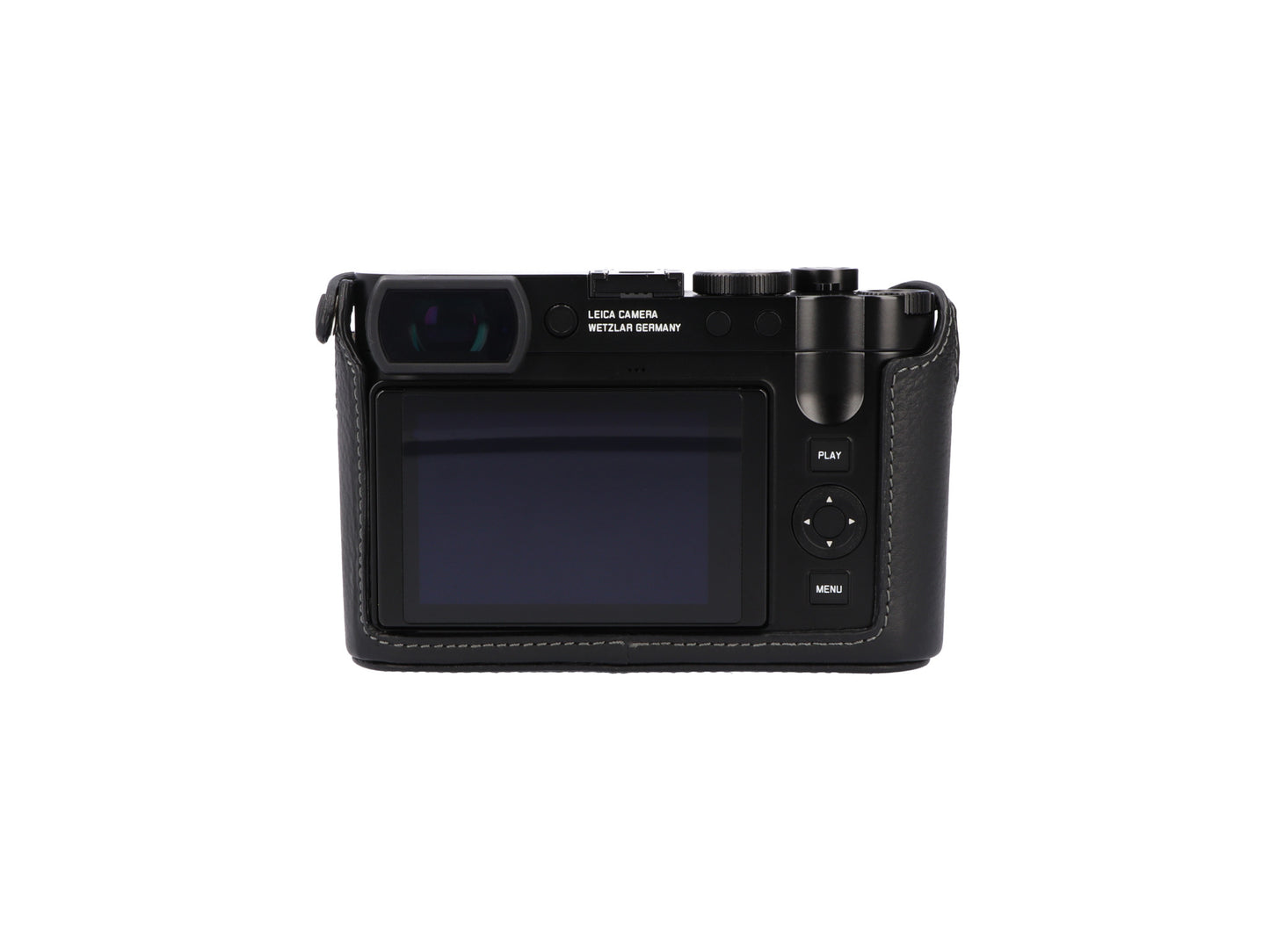 LMB-Q123 BLK, Leder-Halfcase, schwarz