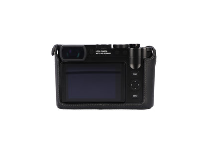 LMB-Q123 BLK, Leder-Halfcase, schwarz