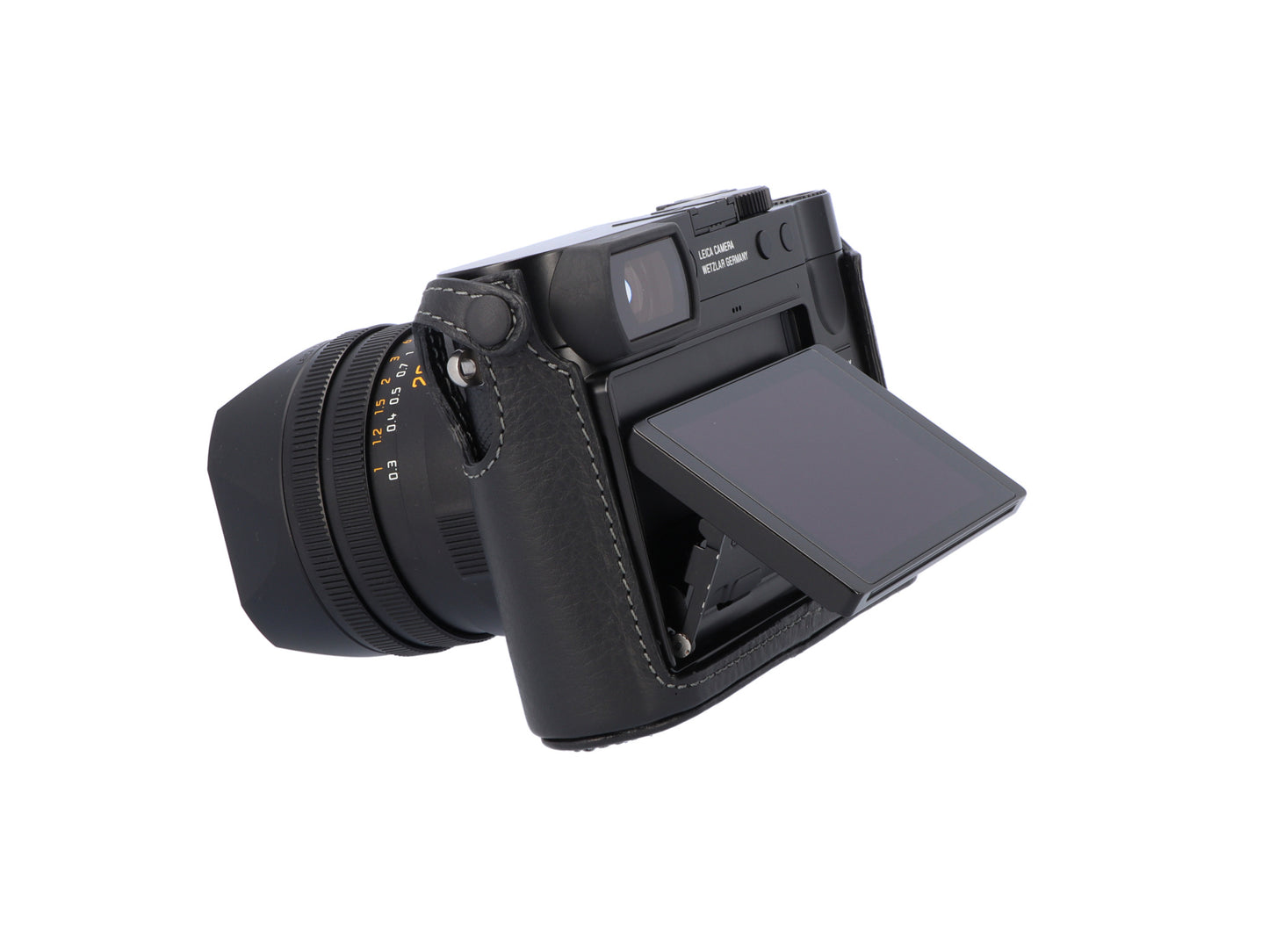 LMB-Q123 BLK, Leder-Halfcase, schwarz